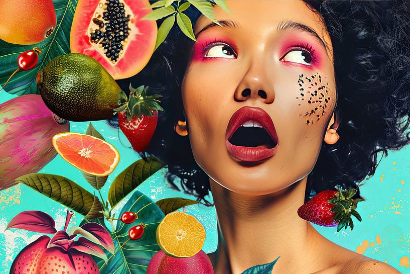 Japanese portrait with fruit by Egon Zitter