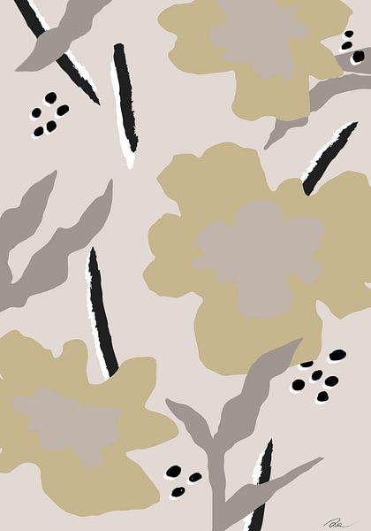 Beige Blumen von Pictufy Studio II