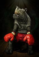 rhinocéros prêt pour la bataille