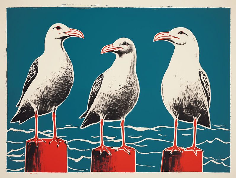 Maritimer Möwentreff von Frank Daske | Foto & Design