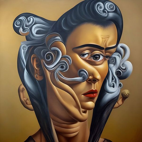 Portrait of a Spanish woman, Dali style, surrealism by Jan Bechtum