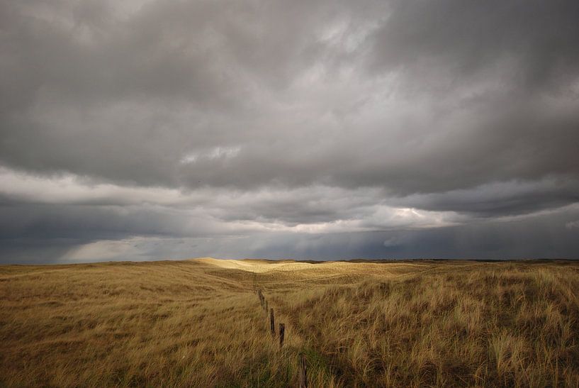 Donkere lucht boven de duinen by Margreet Frowijn