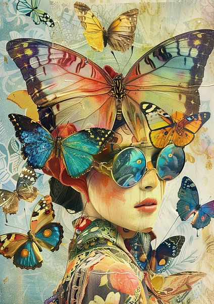 Schmetterlinge | Flatterhafte Vision von Abstraktes Gemälde