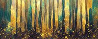 Een abstract bos in de stijl van Gustav Klimt