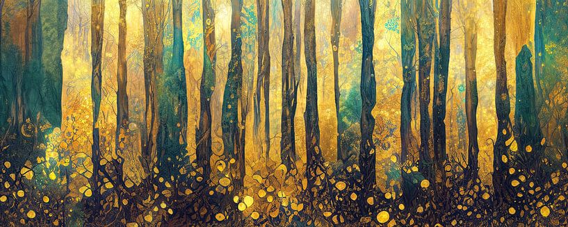 Ein abstrakter Wald im Stil von Gustav Klimt von Whale & Sons