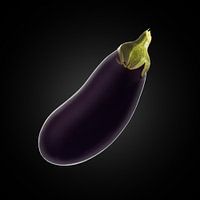 Aubergine on black background