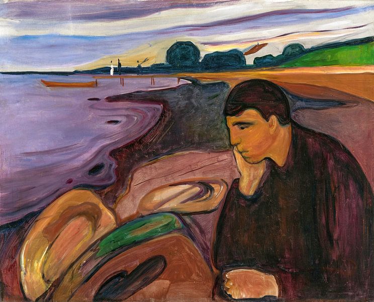 Edvard Munch, melancholie, 1896 van Atelier Liesjes