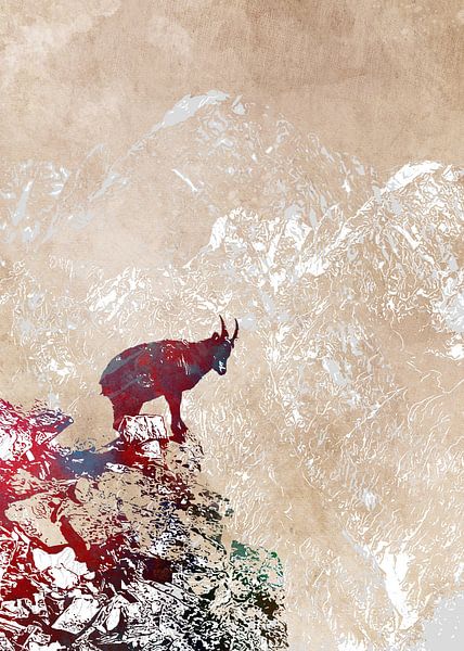 Alpine ibex art by JBJart Justyna Jaszke