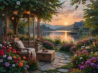 Sonnenuntergang im Garten