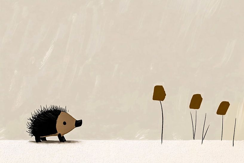 Igel und abstrakte Pflanzen von Art & Soul Creations