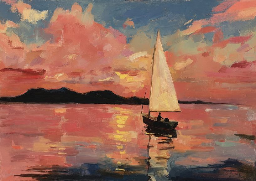 Sailboat in the sunset by Niklas Maximilian
