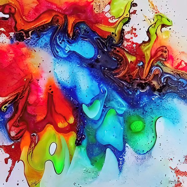 painting of alcohol ink and acrylic by Gelissen Artworks
