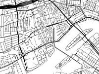 Karte von Rotterdam Centrum in Schwarz ud Weiss