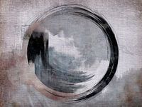Moderne Abstrait Japandi Enso Cercle Art