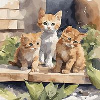 Kitten Trio's Garden Adventure