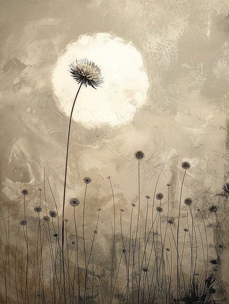 Landschaft in Erdtönen, japanischer Stil von Japandi Art Studio