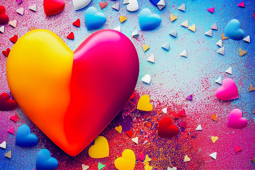 Hintergrund Spritzer mit Herz zum Valentinstag, Illustration von Animaflora PicsStock