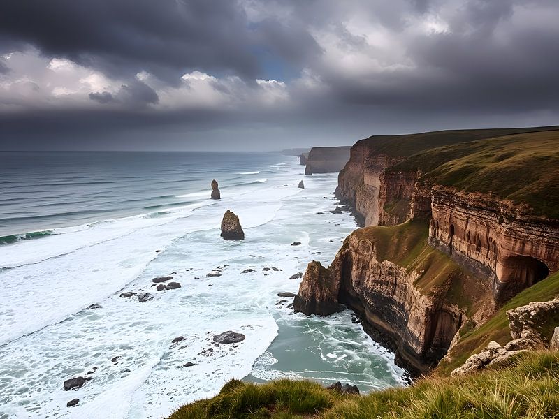 Fascinating coastal landscape under a dramatic sky by ButterflyPix