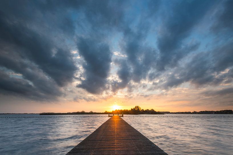 Sunset of Oldambt Lake near Oostwold by Rick Goede