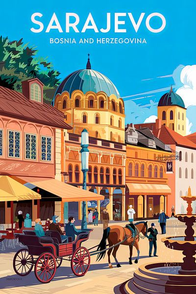 Sarajevo, Bosnien und Herzegowina. von Poster Art Shop