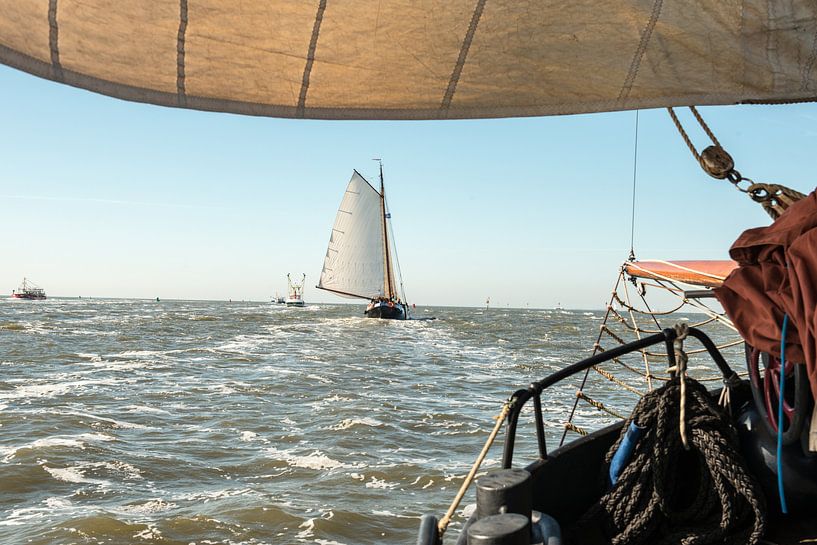 Sailboat on the Wadden Sea by Barbara Koppe