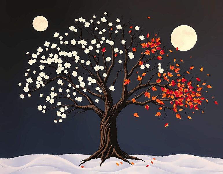 Doppelter Mond, doppelte Jahreszeiten von Artistic