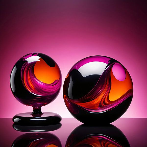 Cônes en verre de couleur chromatique en réflexion par A.D. Digital ART