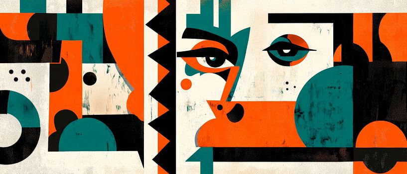 Moderne abstracte gezichtsillustratie van Poster Art Shop
