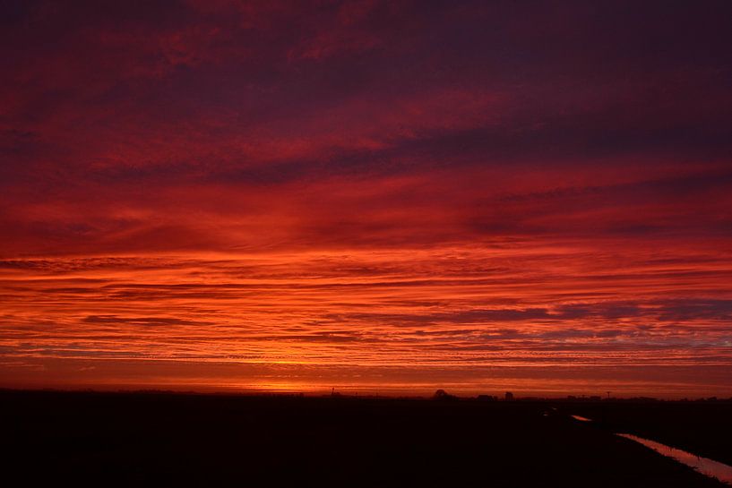 Sunrise near Visvliet, Groningen, the Netherlands. Made on a cold January morning. by Mark van der Werf