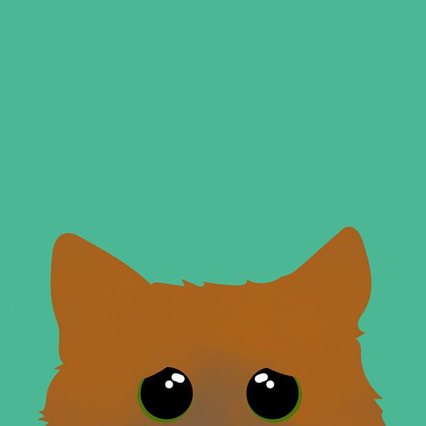 nieuwsgierig katje met groende ogen. van Bianca van Dijk