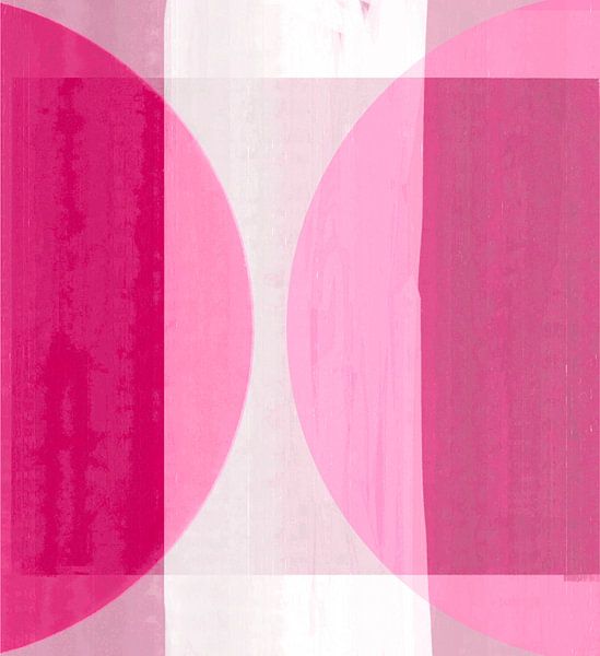 Abstract Bauhaus Shapes Magenta Rose by FRESH Fine Art