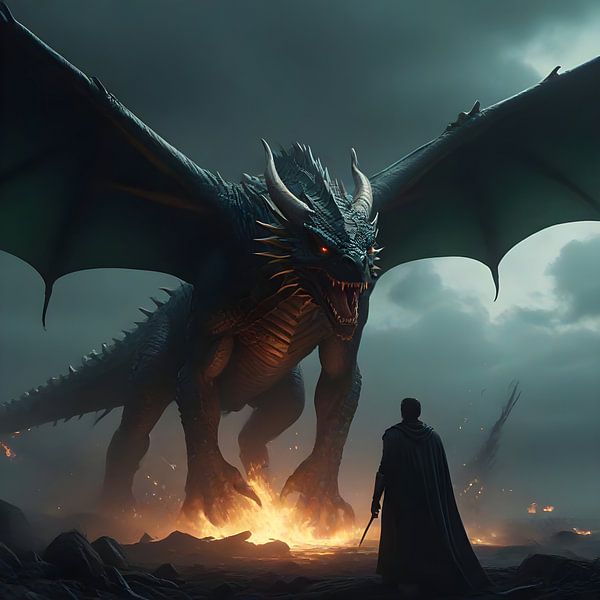 Le chevalier -v- Le dragon par Landsbright