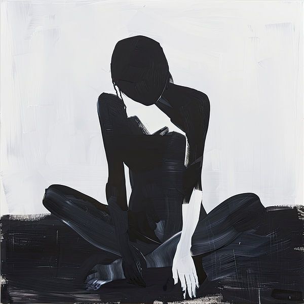 Menschliche Figur im Kontrast von Kunst Laune