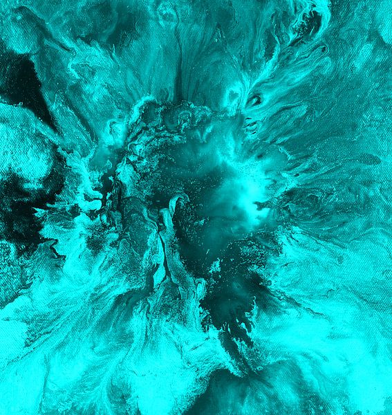 Longing in the clouds in turquoise by KW Malerei