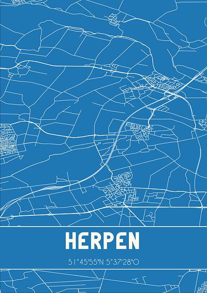 Blaupause | Karte | Herpen (Nordbrabant) von Ortsdrucke