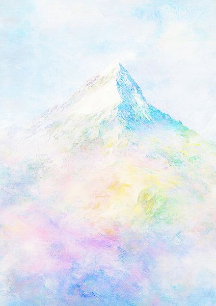 montagne neige sommet ciel pastel par Niklas Maximilian