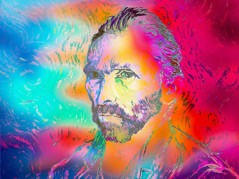 Self Portrait 1889 Vincent van Gogh (Musée d'Orsay) Abstract, Colourful, Digital Art by Art By Dominic