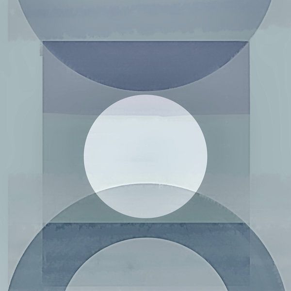 Abstracte Pastel Vormen Blauw Grijs van FRESH Fine Art