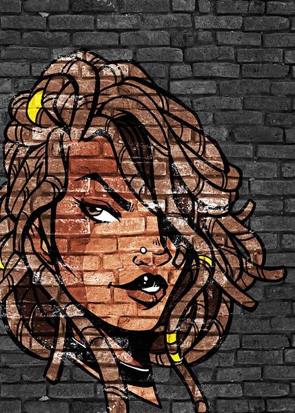 Anime Manga Girl in warmen Farben von KalliDesignShop