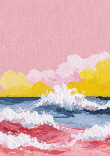 Ölgemälde Wellen am Strand von Niklas Maximilian