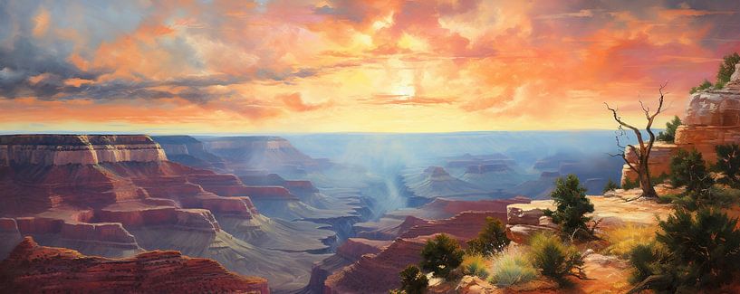 Amerika-Landschaft von Abstraktes Gemälde