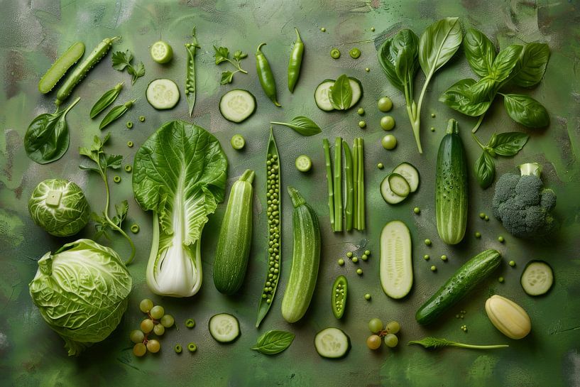 Grüne Gemüse Vielfalt von Poster Art Shop