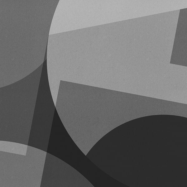 Modern abstract. Geometrische vormen in zwart-wit I van Dina Dankers