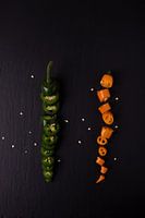 twee gekleurde pepers 2 van 3