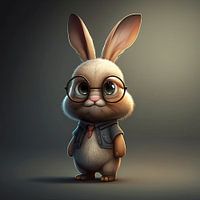 Nerdy Kaninchen Cartoon