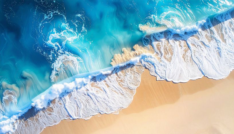 Fond d'écran aérien avec vagues bleues par Mustafa Kurnaz
