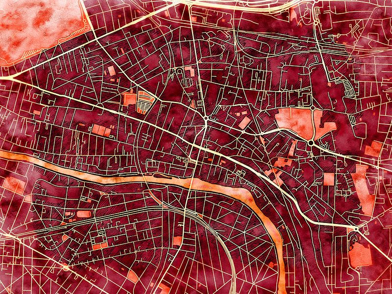 Map of Champigny-sur-Marne with the style 'Amber Autumn' by Maporia