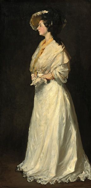 Jeune femme en blanc par Robert Henri par Meesterlijke vondsten