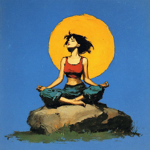 Meditating Woman | Zen Glow by OMG Art