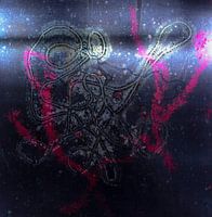 blikprint draad in blauw